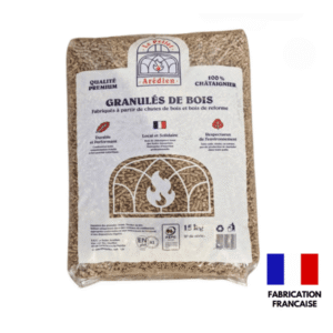 Il pellet Arédien, norma ENplus 100% castagno consegnato nell'Ain