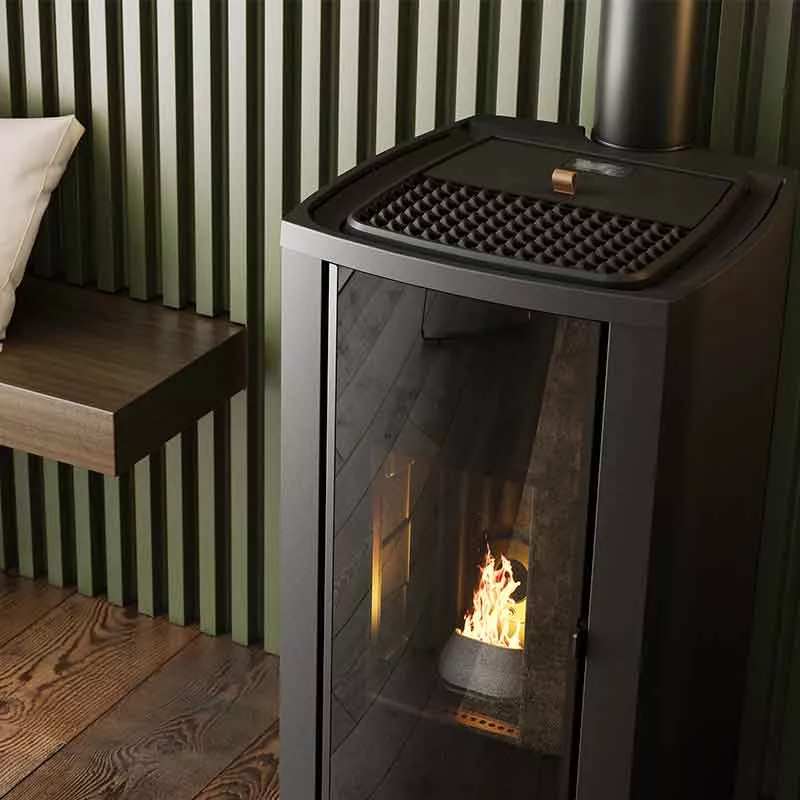 Stufa a pellet ermetica (uscita superiore concentrica) Cristallo Silenzio Up - 9,2 Kw - immagine 2